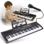 MQ 603 UFB 61 taustiņu portatīvā elektroniskā klaviatūra ar 200 toņiem, 200 ritmiem, LCD displeju, ierakstīšanu, mācību funkcijām, mikrofona ieeju, USB MP3 atskaņošanu un barošanas adapteri - melna