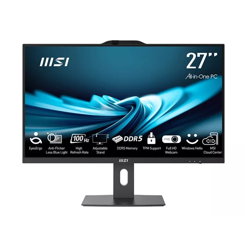MSI All-in-One PRO AP272P 14M-496EU - 27 inch Full HD IPS, Intel Core i5-14400, 16GB RAM, 512GB SSD, Windows 11 Pro, Melns
