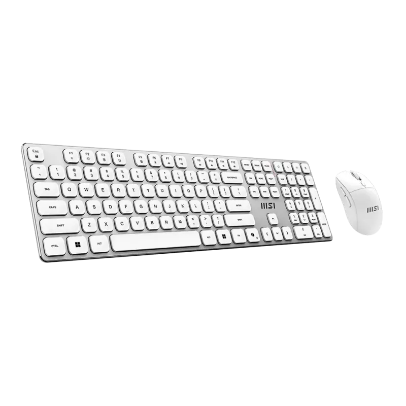 MSI Forge K210 Wireless Combo White US - Tastatūras un peles komplekts