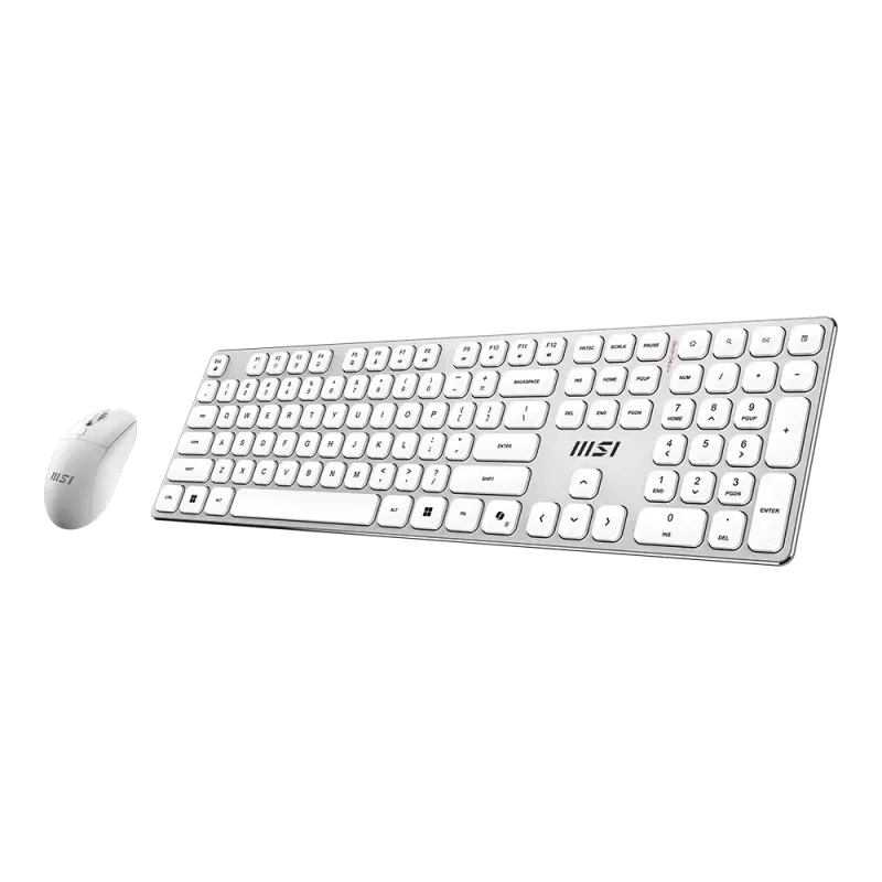 MSI Forge K210 Wireless Combo White US - Tastatūras un peles komplekts