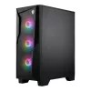 MSI MAG FORGE 130A Airflow ATX vidēja torņa spēļu korpuss - melns, rūdīts stikls, 4x ARGB ventilatori