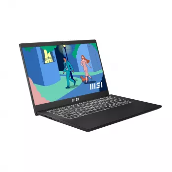 MSI Modern 14 FHD klēpjdators, AMD Ryzen 7 7730U, 16GB RAM, 512GB SSD, AZERTY tastatūra, melns