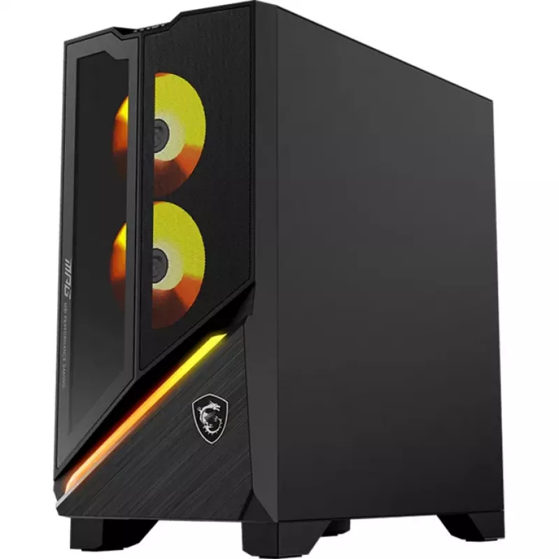 MSI MPG Infinite Z3 9NVPR7-883AT Gaming Desktop - Intel Core i7-13700F, RTX 4070, 32GB DDR5, 1TB NVMe SSD + 2TB HDD, Windows 11 Home, Melns/Caurspīdīgs