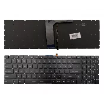 MSI MS-16JB portatīvā datora rezerves klaviatūra - US English QWERTY, ar apgaismojumu, melna