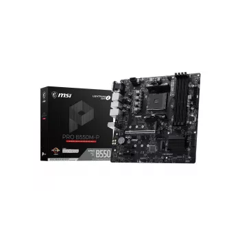 MSI PRO B550M-P mātesplate, AMD AM4, B550, Micro-ATX, 4x DDR4, 128GB maks., Dual M.2, Gigabit LAN
