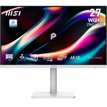 MSI PRO MAX 271QPHW E14 27 collu WQHD IPS 144Hz plakanais monitors balts