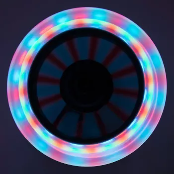 MUUWMI AU 102 alumīnija skrejritenis Neon 125 mm ar LED apgaismotiem riteņiem, salokāms, ABEC 5 gultņi, maks. 50 kg, neona zaļš/melns