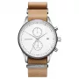 MVMT sieviešu pulkstenis D-MV01-WT (42mm) - Balts ciparnīca, balta ādas siksniņa