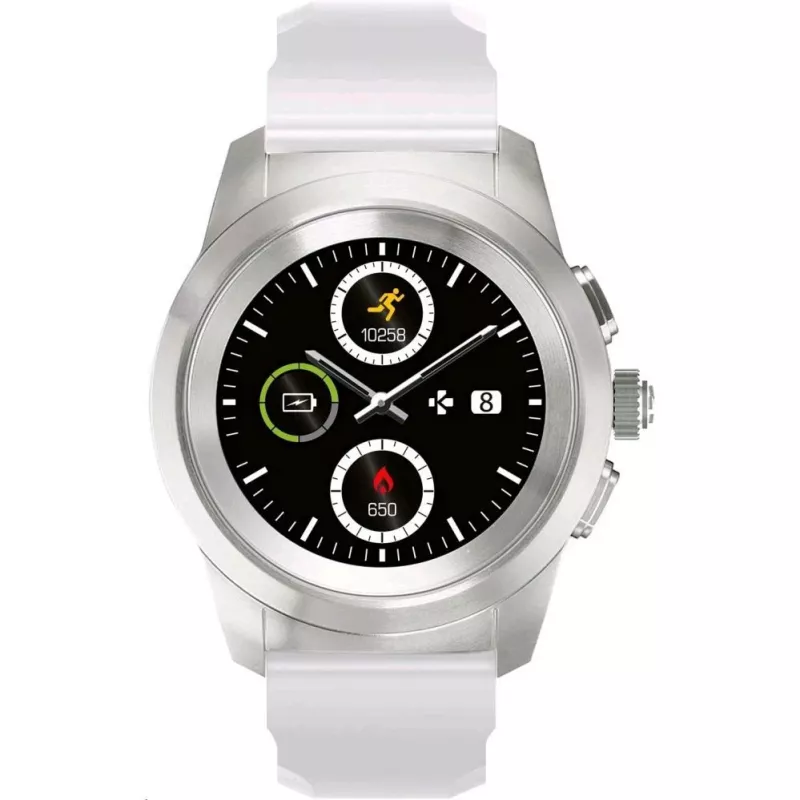 MyKronoz ZeTime Smart Watch Silver/White Silicon Flat