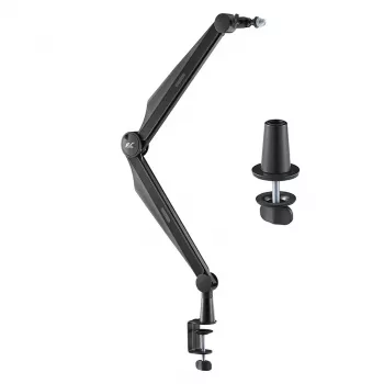 NanoRS Universāls mikrofona turētājs ar 3/8 inch un 5/8 inch vītnes adapteri, 1 kg slodze, 360° rotācija