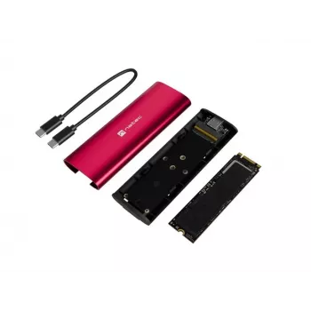 NATEC RHINO M.2 NVMe ārējais SSD korpuss, USB-C 3.2 Gen 2, rubīnsarkans