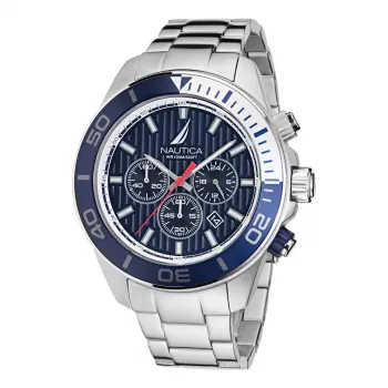 Nautica vīriešu NAPNOF303 analogais kvarca pulkstenis 48mm melns silikons