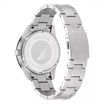 NAUTICA vīriešu NAPPBF201 kvarca analogais pulkstenis ar zilu ciparnīcu un zilu silikona siksniņu, 42 mm