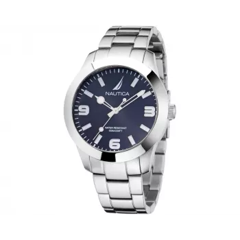 NAUTICA vīriešu NAPPBF201 kvarca analogais pulkstenis ar zilu ciparnīcu un zilu silikona siksniņu, 42 mm
