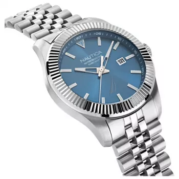 Nautica vīriešu NAPPBS248 analogais kvarca pulkstenis 43mm melns ciparnīcas silikona siksniņa