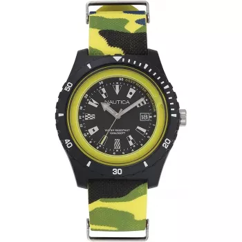NAUTICA vīriešu NAPSRF007 niršanas iedvesmots kvarca pulkstenis, zils ciparnīca, zila silikona siksniņa, 46 mm
