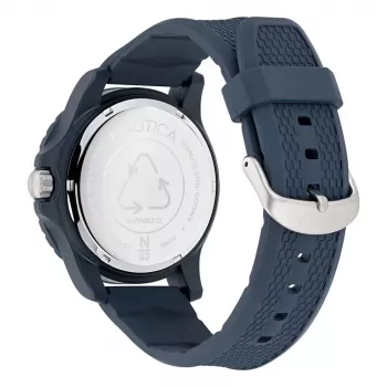 Nautica Men's Quartz Chronograph Watch NAPFWS302 45mm Blue Dial Silicone Strap