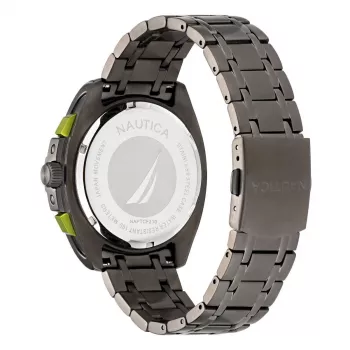 Nautica vīriešu kvarca pulkstenis NAPTCF210 44mm nerūsējošais tērauds zils ciparnīca silikona siksniņa