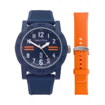 Nautica vīriešu pulkstenis NAPATS306 42,5mm zils ciparnīca silikona siksniņa
