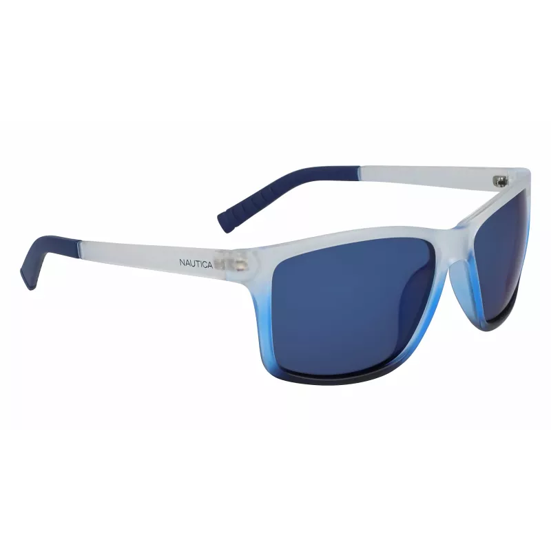 NAUTICA N3644SP-471 Vīriešu polarizētas taisnstūra saulesbrilles, matēti melna/rūsa, 62 mm