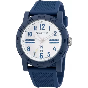 Nautica NAPATS301 Vīriešu kvarca analogais pulkstenis 42.5mm zils ciparnīca silikona siksniņa