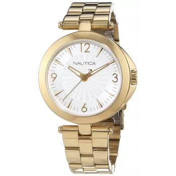 Nautica sieviešu pulkstenis NAD14001L 35mm balta āda