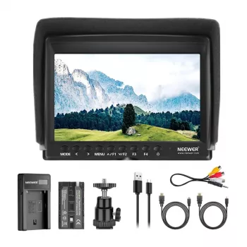 NEEWER F100 lauka monitors + USB lādētājs + akumulatora komplekts