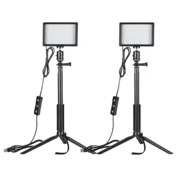 NEEWER ZC-10S Divu lampu LED video gaismas komplekts ar filtriem un statīviem
