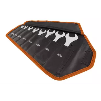NEO TOOLS 09-860 Regulējama uzgriežņu atslēga 250 mm, hroma-vanādija tērauds ar divkomponentu rokturi, DIN 3117, maks. atvērums 30 mm, melna/pelēka