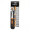 NEO Tools 10-020 219-Daļu Hroma-vanādija Uzgriežņu Atslēgu Komplekts ar 1/4 inch, 3/8 inch, 1/2 inch Piedziņām, Reversa Uzgriežņu Atslēgām, Uzgriežņu Atslēgām, Uzgriežņu Atslēgām, Sešstūra Atslēgām