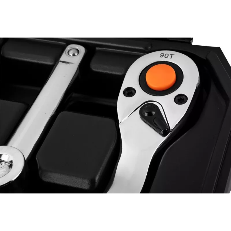 NEO Tools 10-042 1/4 collu piedziņas 46 daļu uzgriežņu atslēgu komplekts ar uzgaļiem un piederumiem