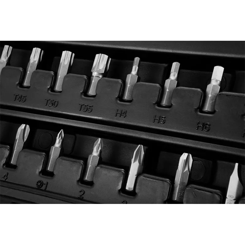 NEO Tools 10-042 1/4 collu piedziņas 46 daļu uzgriežņu atslēgu komplekts ar uzgaļiem un piederumiem