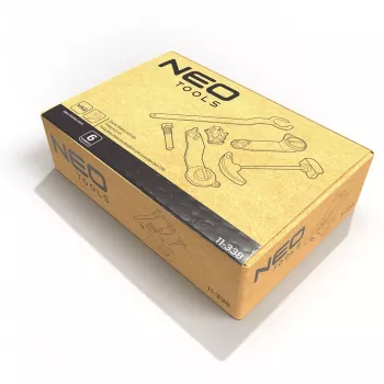 NEO TOOLS 11-338 219 daļu mehāniķa instrumentu komplekts ar sprūdratiem, uzgriežņu atslēgām, atslēgām, uzgaļiem un sešstūra atslēgām izturīgā futrālī