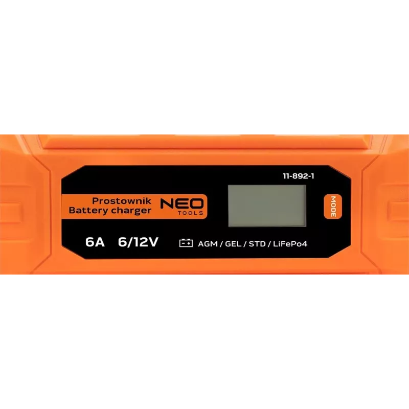 NEO Tools 11-892-1 auto akumulatora lādētāja krokodilskavas, 15A, 12V/24V, pāris