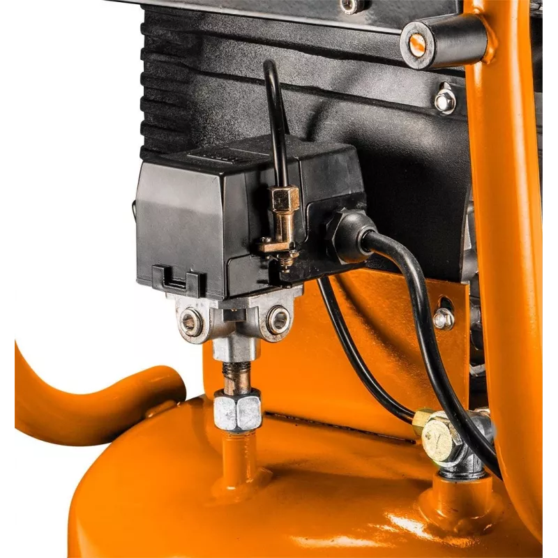 NEO TOOLS 12K010 Vertikālais eļļas ieeļļotais gaisa kompresors, 40 L tvertne, 230 V, 1.5 kW, 8 bar, 206 L/min iesūkšana, riteņi un rokturis