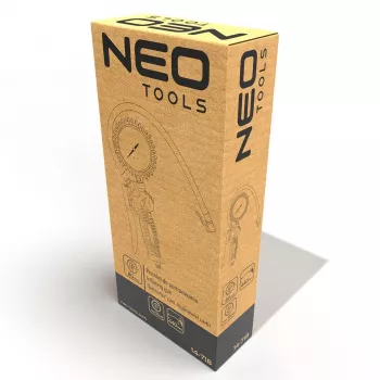 NEO Tools 14-718 5 gab. gaisa kompresora piederumu komplekts ar spirālveida šļūteni, pūšamo pistoli un riepu piepūšanas pistoli