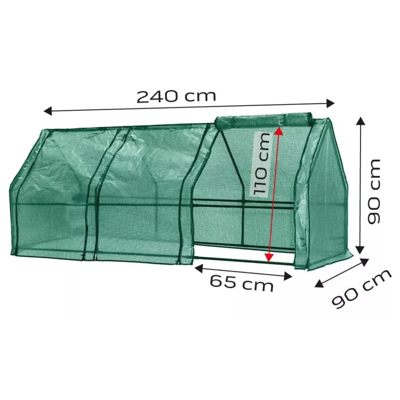 NEO Tools 15-912 Aukstā siltumnīca ar divslāņu polikarbonāta paneļiem, anodētu alumīnija rāmi, 0,6 m² audzēšanas platību, 2 regulējamiem vākiem, UV aizsardzību, sudraba krāsā