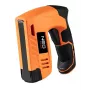 NEO Tools 16-050 Manuālā skavošanas pistole polsterēšanai, izolācijai un dekoratīviem darbiem, regulējams spēks, J-tipa skavas 6-14 mm, melna/oranža