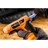 NEO Tools 17-083 20W vada karstās līmes pistole ar pretpilēšanas uzgali, 11mm līmes stienīšiem, integrētu statīvu, 230V, oranža/melna
