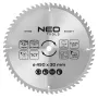 NEO TOOLS 450 mm TCT ripzāģa asmens, 60 zobi, 30 mm urbums, kokam