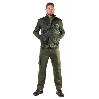 NEO TOOLS 81-211-M Softshell darba jaka, pelēka/melna/zaļa, M izmērs, ūdensizturīga, vēja necaurlaidīga, elpojoša, atstarojoša