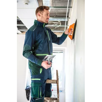NEO Tools 81-216-XXXL Vīriešu darba jaka, pelēka/zaļa, 65% poliesters 35% kokvilna, 245 g/m², 7 kabatas, pastiprināti elkoņi un pleci, atstarojoši elementi, EN ISO 13688:2013