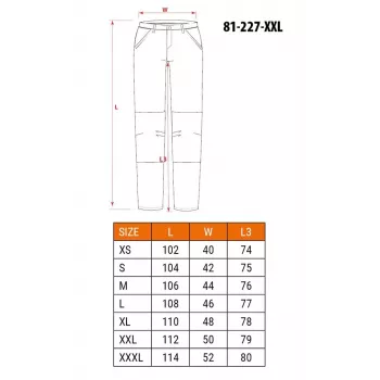 NEO Tools 81-227-XXL Aizsargbikses darbam ar 9 kabatām un ceļgalu aizsargu kabatām, pelēkas/zaļas, XXL