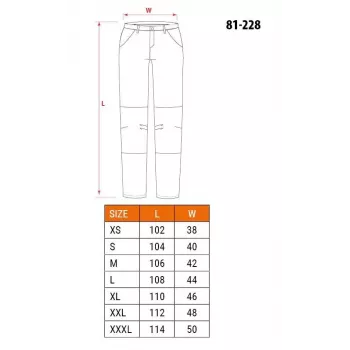 NEO Tools 81-228-M Aizsargbikses ar CORDURA® ceļgalu pastiprinājumu, 10 kabatām, pelēks/melns, M izmērs