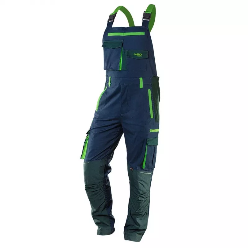 NEO Tools 81-246-M Darba bikses ar ceļgalu kabatām, izmērs M, pelēks/oranžs, 65% poliesters 35% kokvilna, 245 g/m²