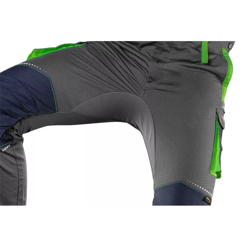 NEO TOOLS 81-247-XXL Profesionālas darba bikses ar ceļgalu aizsargu kabatām, pelēkas/zaļas, XXL izmērs