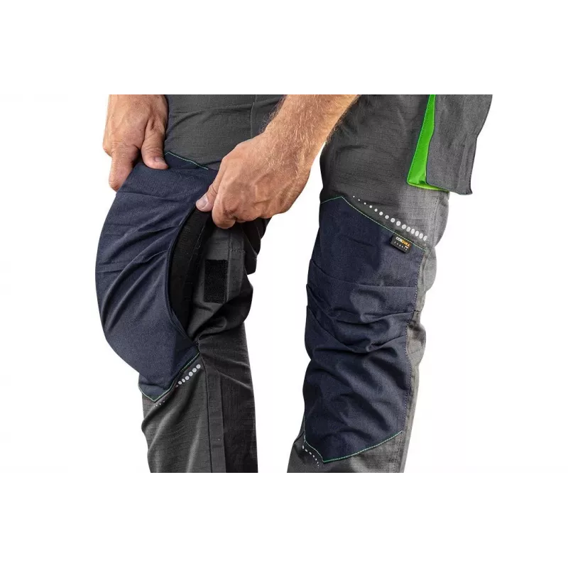 NEO Tools 81-247-XXXL Darba bikses, Pelēkas/Melnas, Izmērs XXXL, 65% Poliesters 35% Kokvilna, 267 g/m², Pastiprināti ceļi, Trīskāršas šuves, CE sertificēts