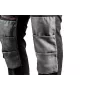 NEO TOOLS 81-248-XXL Vīriešu darba bikses ar 10 kabatām un ceļgalu aizsargu kabatām, pelēkas/melnas, 100% kokvilna, 270 g/m²