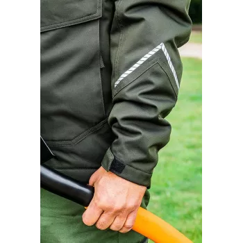 NEO Tools 81-573-XXL softshell darba jaka melna/pelēka ar oranžiem akcentiem, ūdensizturīga, elpojoša, noņemama kapuce, atstarojoši elementi, unisex