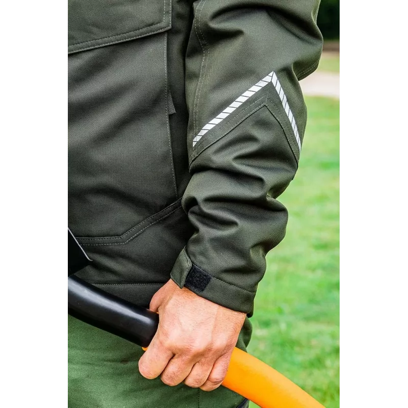 NEO Tools 81-573-XXL softshell darba jaka melna/pelēka ar oranžiem akcentiem, ūdensizturīga, elpojoša, noņemama kapuce, atstarojoši elementi, unisex